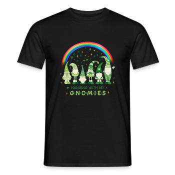 st Patrick's day hanging with my gnomies St Patric - Men's T-Shirt - black - Front - AI Model Male 178 light (178cm)