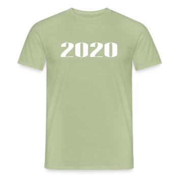 2020 - Cadeau né en 2020 - T-shirt homme - vert sauge - Devant - AI Model Male 178 light (178cm)