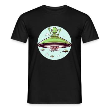 Doodo the Alien - Men's T-Shirt - black - Front - AI Model Male 178 light (178cm)