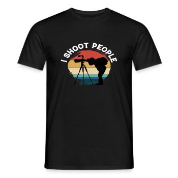 I shoot People Photography Vintage Retro - Männer T-Shirt - Schwarz - Vorne - AI Model Male 178 light (178cm)