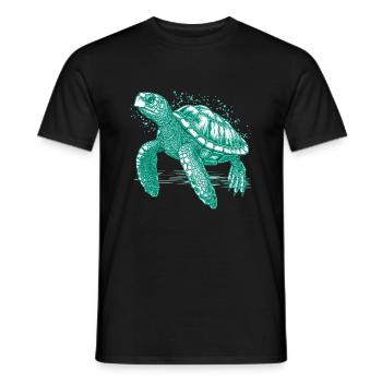 Turtles are great and beautiful sea creatures - Men's T-Shirt - black - Front - AI Model Male 178 light (178cm)