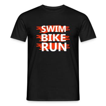 Triathlon Natation Bike Run Marathon - T-shirt homme - noir - Devant - AI Model Male 178 light (178cm)