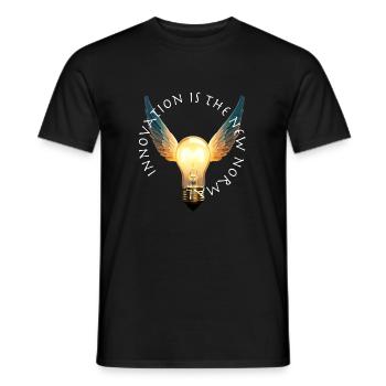 Innovation is the new normal (World Creativity Day) - Men's T-Shirt - black - Front - AI Model Male 178 light (178cm)