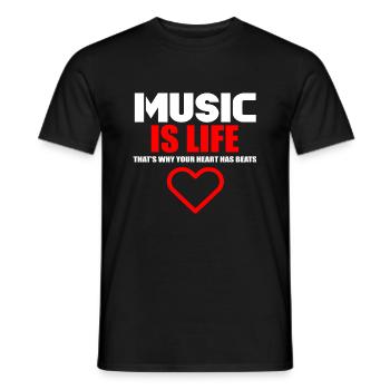 Life-Musik-Logo - Männer T-Shirt - Schwarz - Vorne - AI Model Male 178 light (178cm)
