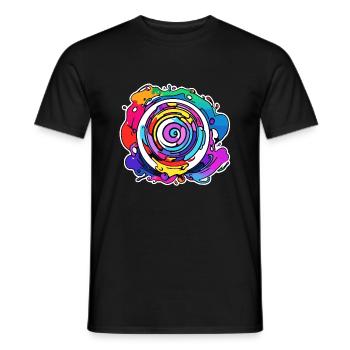 Verspielte Farben - Männer T-Shirt - Schwarz - Vorne - AI Model Male 178 light (178cm)