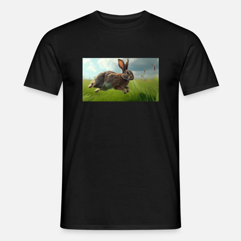 Jumping Rabbit - Men’s T-shirt - black