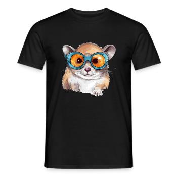 Tak the spectacled squirrel - Men's T-Shirt - black - Front - AI Model Male 178 light (178cm)