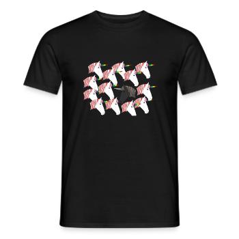 Troupeau de licornes - T-shirt homme - noir - Devant - AI Model Male 178 light (178cm)