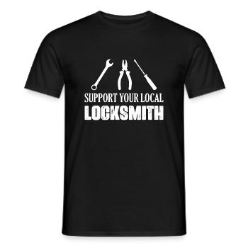Support Your Local Locksmith Pick Locks Lockpicker - Männer T-Shirt - Schwarz - Vorne - AI Model Male 178 light (178cm)