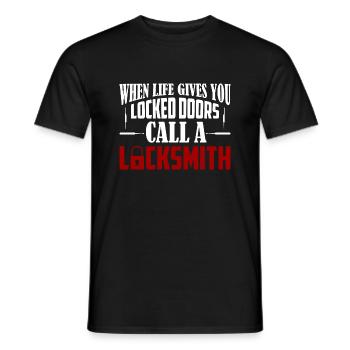 When Life Gives You Locked Doors Call A Locksmith - Männer T-Shirt - Schwarz - Vorne - AI Model Male 178 light (178cm)