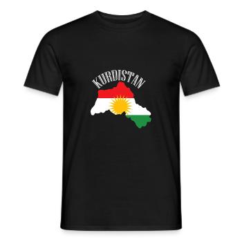 Kurdistan land flag - Men's T-Shirt - black - Front - AI Model Male 178 light (178cm)
