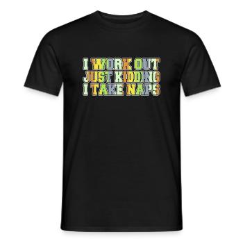 Dictons drôle geek barbells churrascada à l’extérieur - T-shirt homme - noir - Devant - AI Model Male 178 light (178cm)