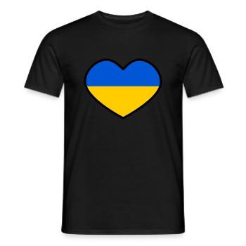 Ukraine Heart - Men's T-Shirt - black - Front - AI Model Male 178 light (178cm)