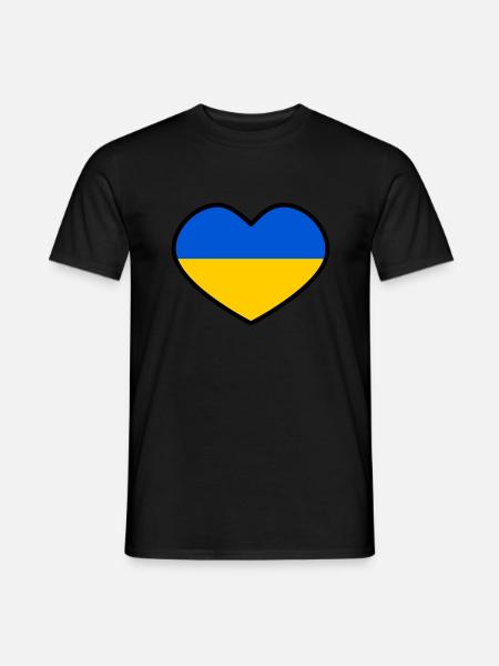 Ukraine Heart - Men's T-Shirt - black