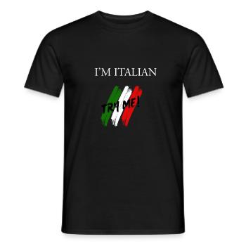 I'm Italian black - Men's T-Shirt - black - Front - AI Model Male 178 light (178cm)