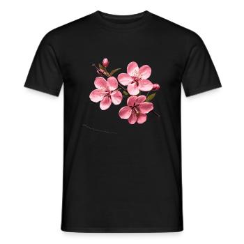 Fleur de cerisier - T-shirt homme - noir - Devant - AI Model Male 178 light (178cm)