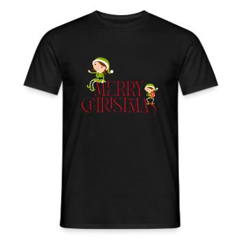 Merry Christmas - Weihnachtselfen - Männer T-Shirt - Schwarz - Vorne - AI Model Male 178 light (178cm)