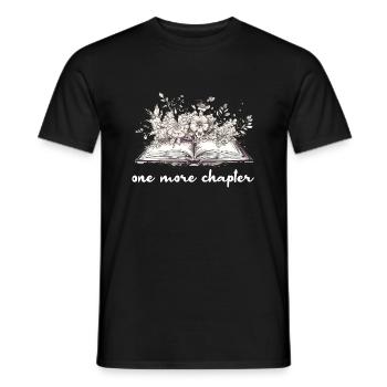 One More Chapter Book With Flowers - Men's T-Shirt - black - Front - AI Model Male 178 light (178cm)
