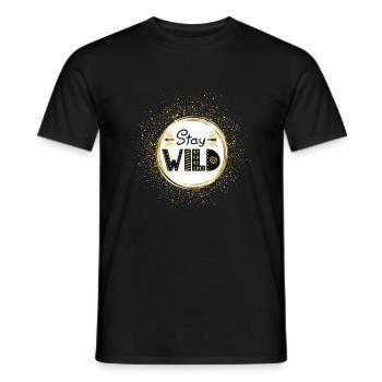 STAY WILD - Men's T-Shirt - black - Front - AI Model Male 178 light (178cm)