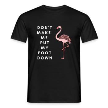 Flamingo pied vers le bas drôle Design - T-shirt homme - noir - Devant - AI Model Male 178 light (178cm)