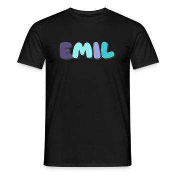 Name - Emil - Men's T-Shirt - black - Front - AI Model Male 178 light (178cm)