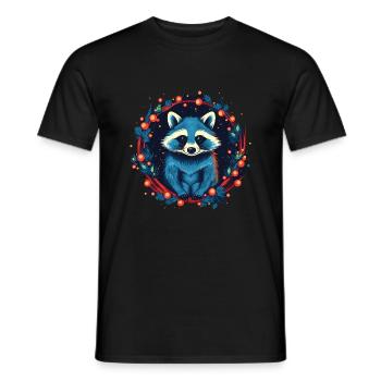 Racoon avec des ratons laveurs Xmas Elements - T-shirt homme - noir - Devant - AI Model Male 178 light (178cm)