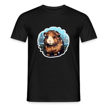 Winterliches Meerschwein - Männer T-Shirt - Schwarz - Vorne - AI Model Male 178 light (178cm)