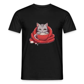 Chat adorable - T-shirt homme - noir - Devant - AI Model Male 178 light (178cm)