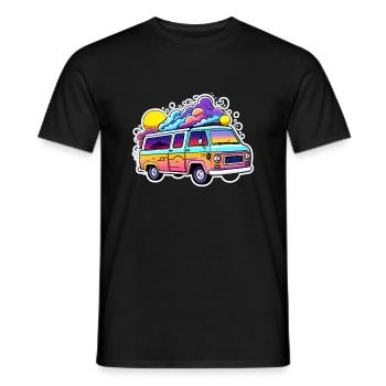 Camper Wohnmobil Campen - Männer T-Shirt - Schwarz - Vorne - AI Model Male 178 light (178cm)