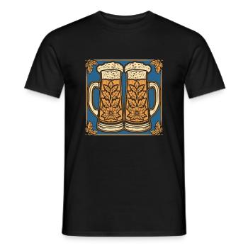 Biergarten München Oktober Bayern Bier Feiern Fest - Männer T-Shirt - Schwarz - Vorne - AI Model Male 178 light (178cm)