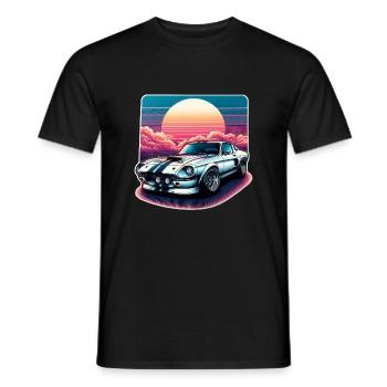 Oldtimer Sonnenuntergang - Männer T-Shirt - Schwarz - Vorne - AI Model Male 178 light (178cm)