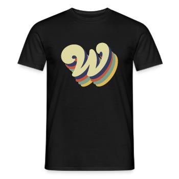 Retro Letter w - Men's T-Shirt - black - Front - AI Model Male 178 light (178cm)