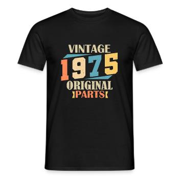 Mois 1975. Cadeau d'anniversaire 1975. 49 ans Birt - T-shirt homme - noir - Devant - AI Model Male 178 light (178cm)