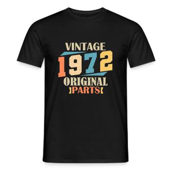 Mois 1972. Cadeau d'anniversaire 1972. 52 ans Birt - T-shirt homme - noir - Devant - AI Model Male 178 light (178cm)