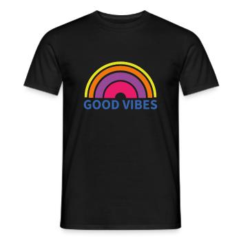 gute Schwingungen - denke positiv - Männer T-Shirt - Schwarz - Vorne - AI Model Male 178 light (178cm)