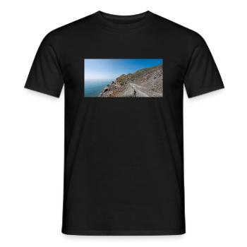 Rock formation at the coastline Therma Springs - Men's T-Shirt - black - Front - AI Model Male 178 light (178cm)