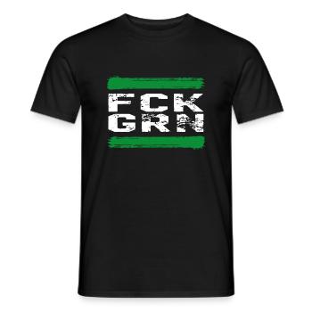 FCK GRN Fuck Grün Gegen die Grünen - Männer T-Shirt - Schwarz - Vorne - AI Model Male 178 light (178cm)
