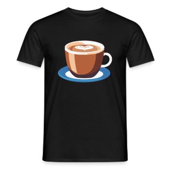 Coffee Frenchpress Cappuccino Latte Art - Men's T-Shirt - black - Front - AI Model Male 178 light (178cm)
