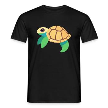 Tortue d’eau bébé vert - T-shirt homme - noir - Devant - AI Model Male 178 light (178cm)