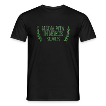 Media Vita In Morte Sumus - Männer T-Shirt - Schwarz - Vorne - AI Model Male 178 light (178cm)