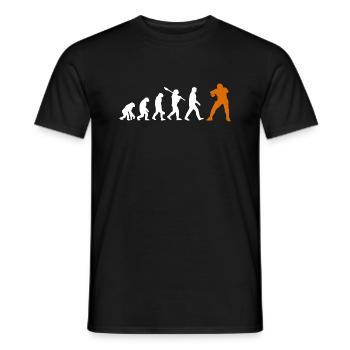 Football Evolution Entwicklung Retro - Men's T-Shirt - black - Front - AI Model Male 178 light (178cm)