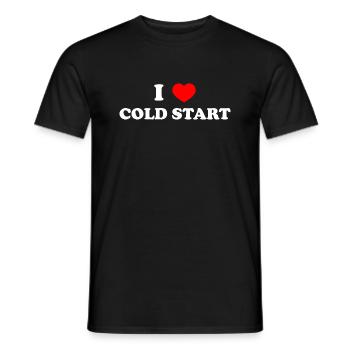 I love cold start - Men's T-Shirt - black - Front - AI Model Male 178 light (178cm)