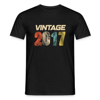 Jahrgang 2017 Retro - Bestseller - Männer T-Shirt - Schwarz - Vorne - AI Model Male 178 light (178cm)