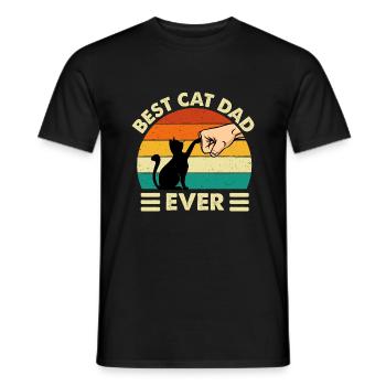 Best Cat Dad Ever Cat Lover Kitten Owner - Men's T-Shirt - black - Front - AI Model Male 178 light (178cm)