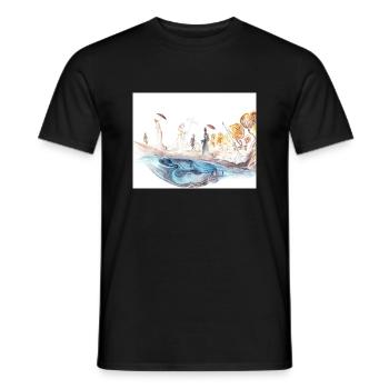 Musikalische Meerjungfrau - Männer T-Shirt - Schwarz - Vorne - AI Model Male 178 light (178cm)