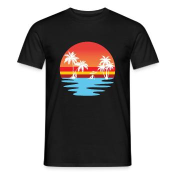 Rétro coucher de soleil été 20240712 180510 0000 - T-shirt homme - noir - Devant - AI Model Male 178 light (178cm)