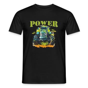 Traktor POWER Bauer Landwirtschaft Wiesen - Männer T-Shirt - Schwarz - Vorne - AI Model Male 178 light (178cm)
