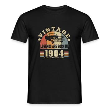 Vintage 1984 Legend Born - T-shirt homme - noir - Devant - AI Model Male 178 light (178cm)