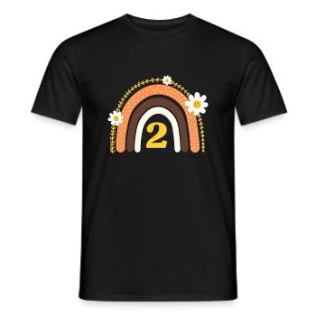 2e anniversaire rainbow jaune - T-shirt homme - noir - Devant - AI Model Male 178 light (178cm)
