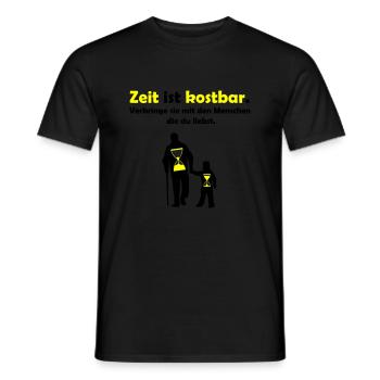 zeit ist kostbar - Männer T-Shirt - Schwarz - Vorne - AI Model Male 178 light (178cm)